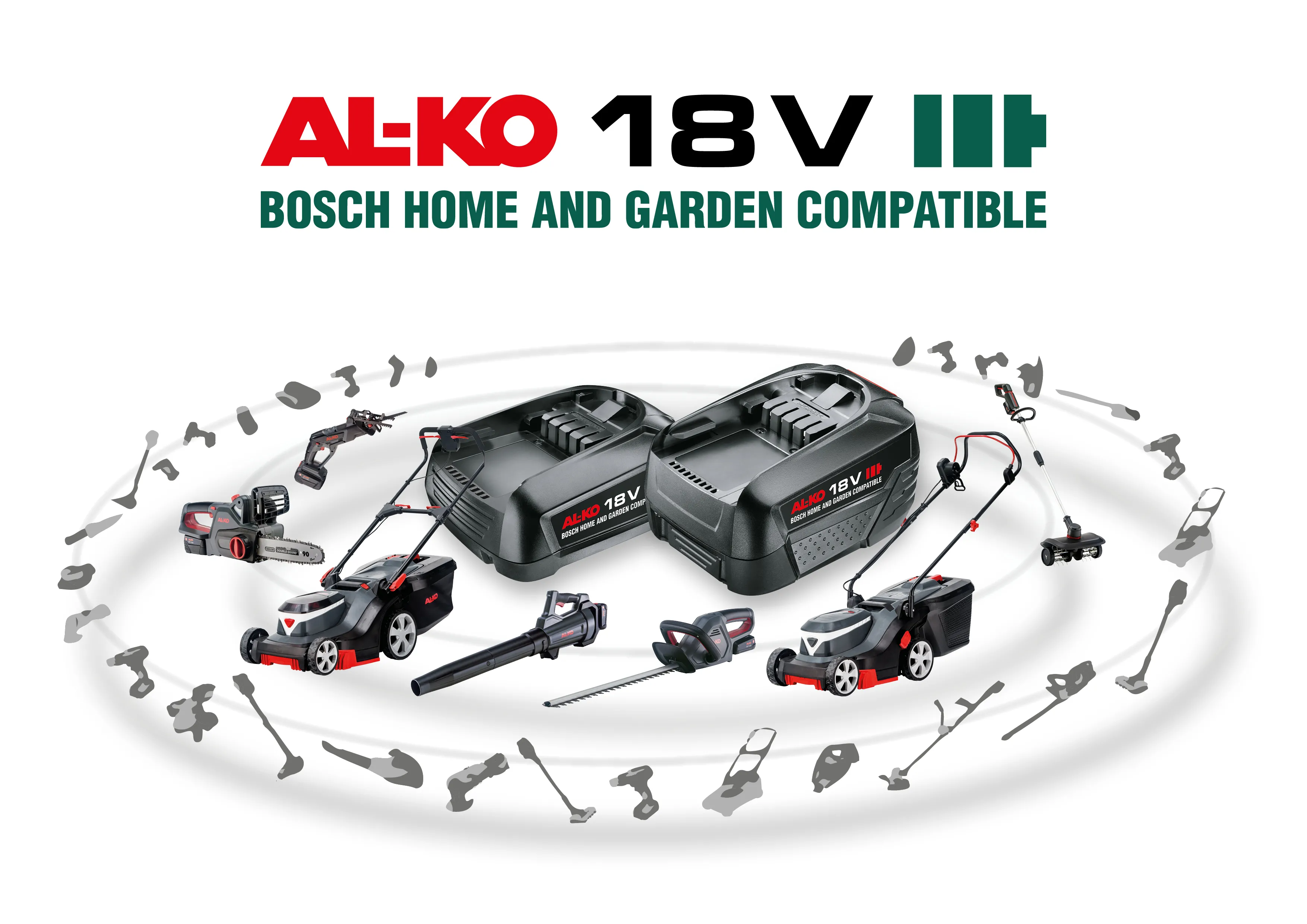 AL-KO 18 V Bosch Home & Garden compatible Akku-Familie im Überblick | AL-KO Gartengeräte
